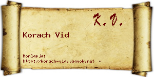 Korach Vid névjegykártya